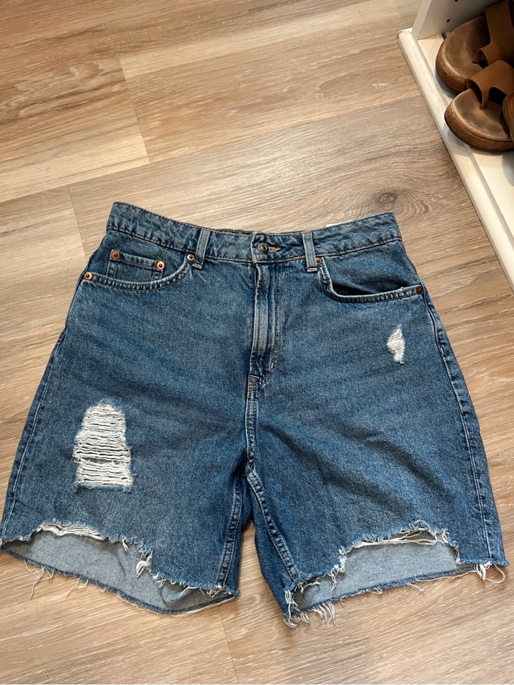 Divided Distressed Blue Denim Jean Shorts